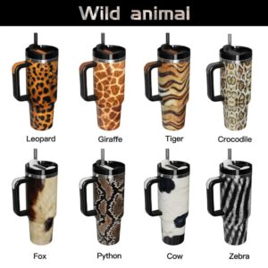 40oz Insulated Stainless Steel tumbler Mug with handle straw and lid